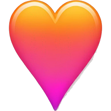 orange and pink gradient tall skinny heart emoji
