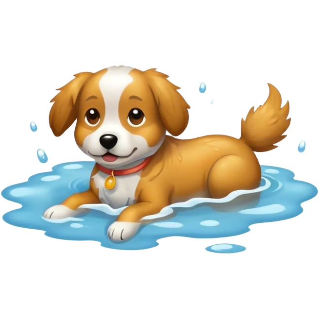 A dog floating emoji