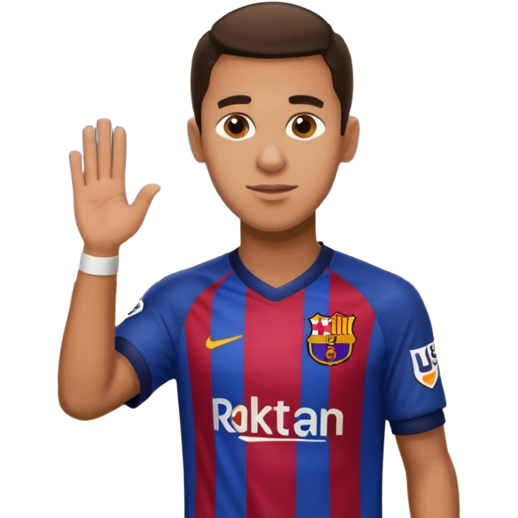 A Fc Barcelona player bribing a match official emoji