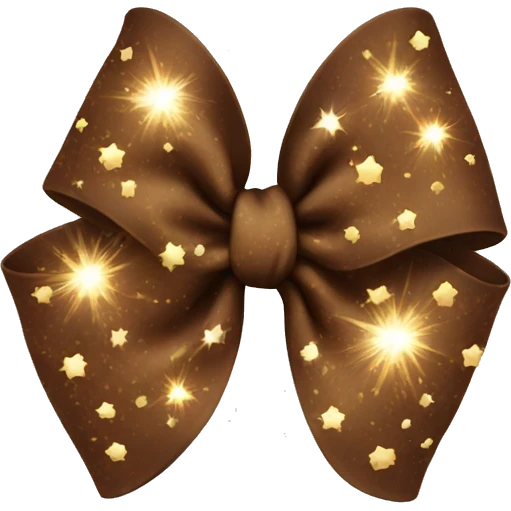 Brown bow with sparkles emoji