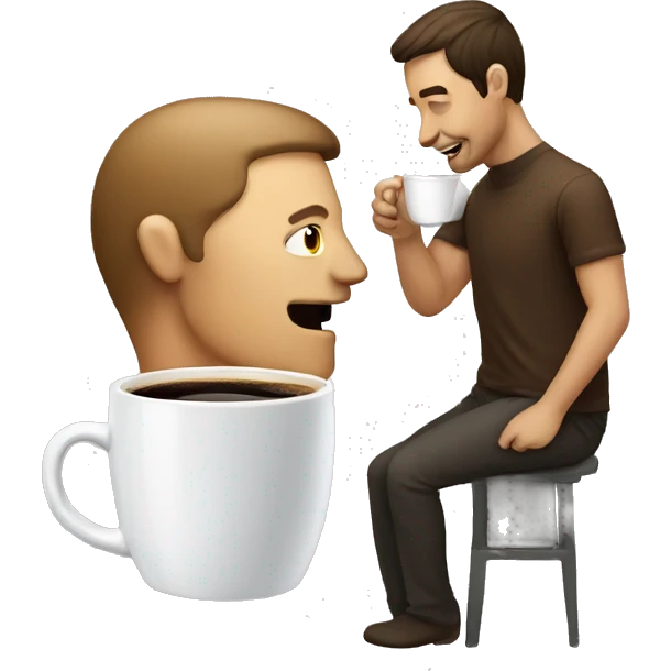 a coffee cup drinking a man emoji