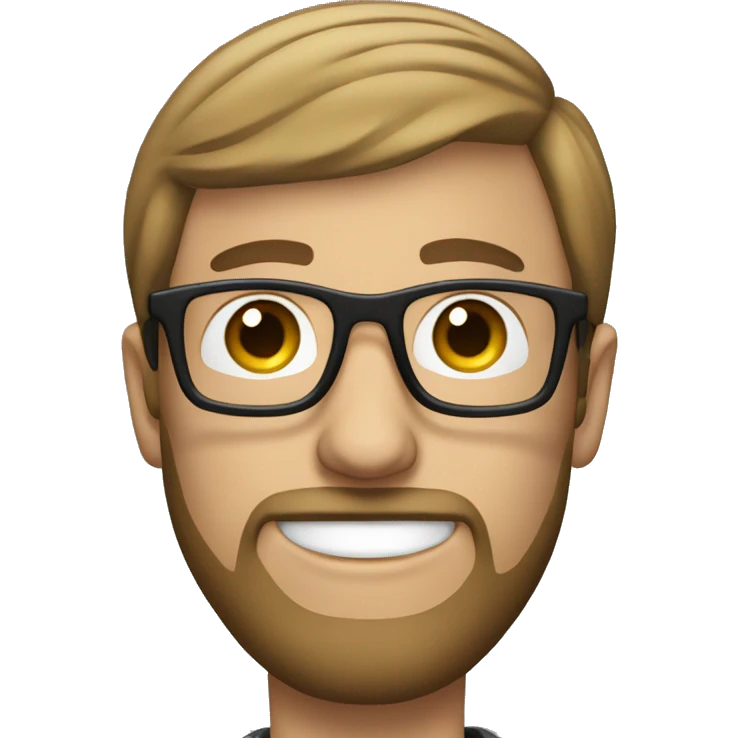 A white male with a beard and glasses who just graduated from high school. emoji