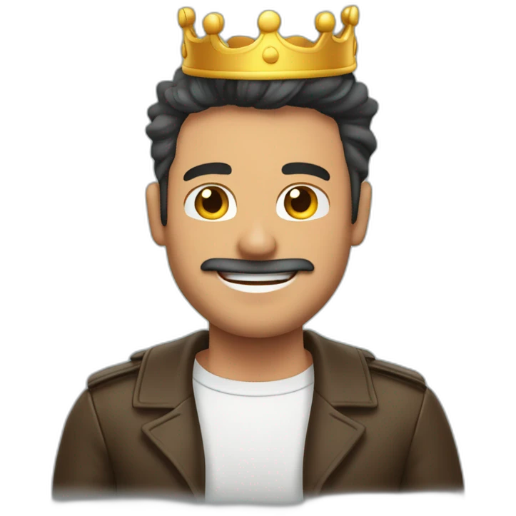 hombre feliz con corona cuerpo completo emoji