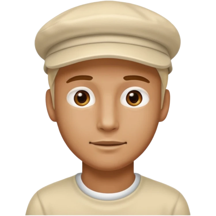 man with creme cap emoji