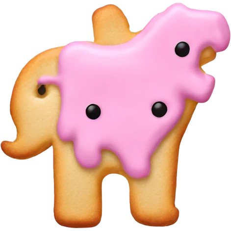 Pink frosted animal cracker emoji