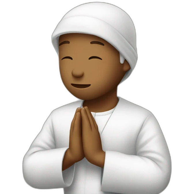 Kan y’a West praying Islamic prayer emoji