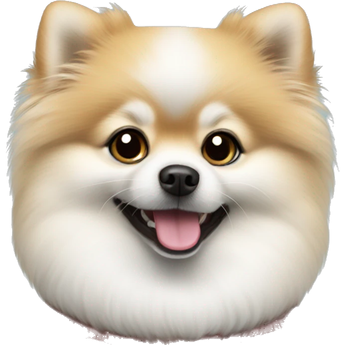 White Pomeranian with a Christmas sweater  emoji