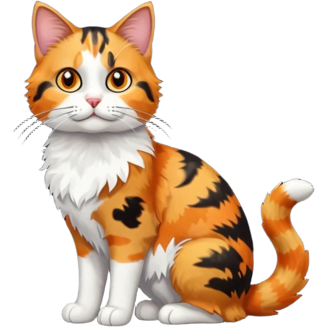 full body patchy calico tabby cat emoji