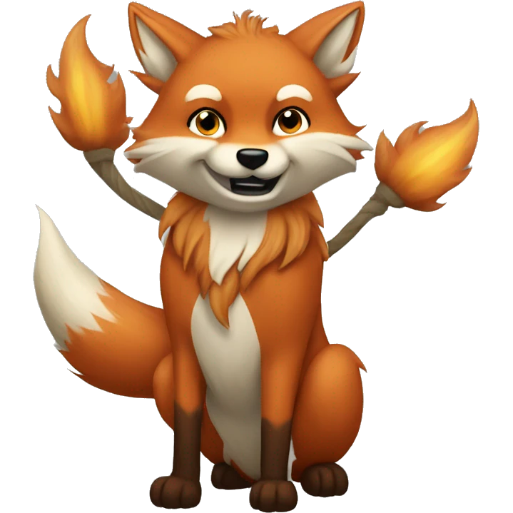 One fox with 9 big tails  emoji