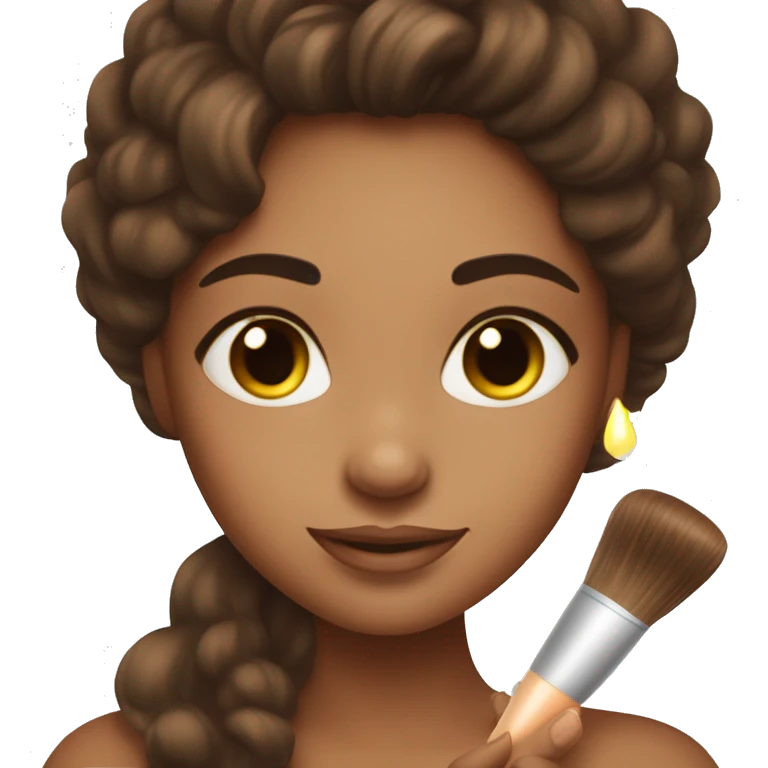  Brown hair girl  making skin care with glow recipie emoji