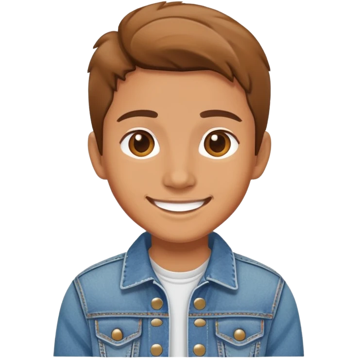 smiling portrait in denim jacket emoji