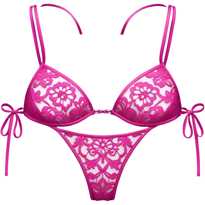 ultra realistic hot pink lace bikini emoji