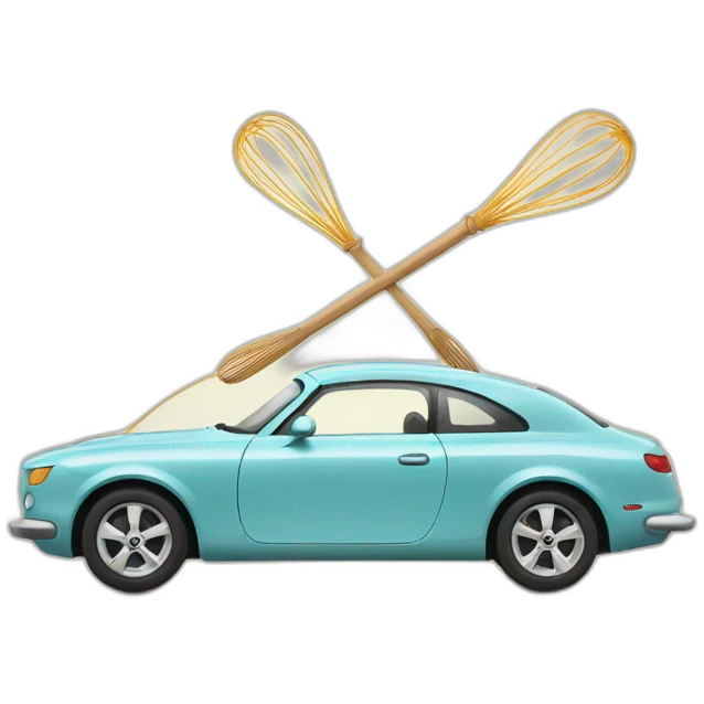 Car with a whisk emoji