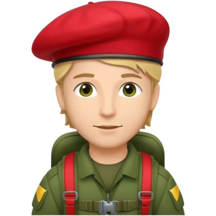 parachutiste militaire avec un béret rouge sur la tête  emoji
