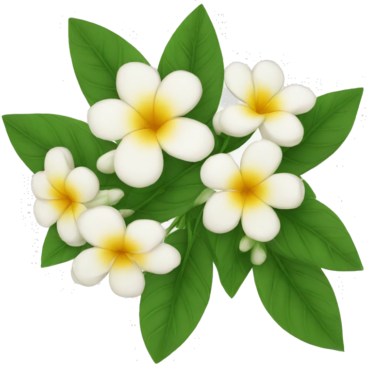 jasmins flowers with leafs emoji