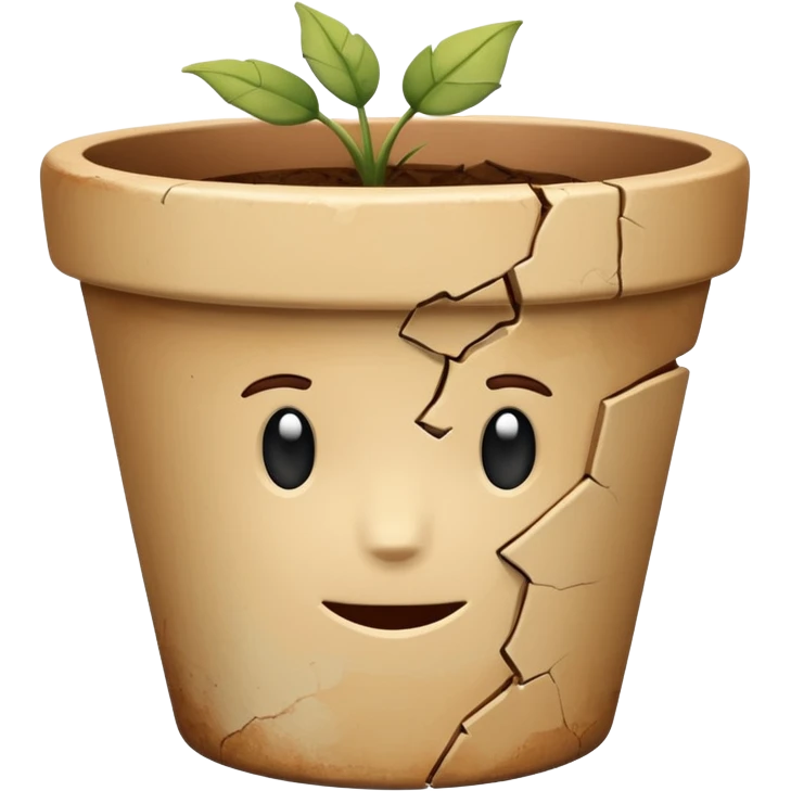 broken empty flower pot with out emojis emoji