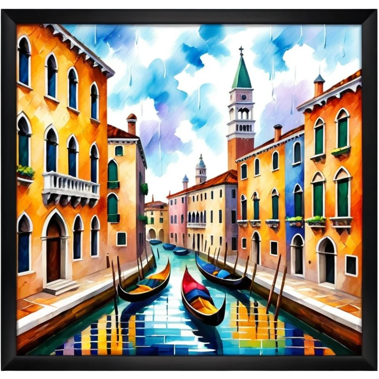 Venice scene in afremov style emoji