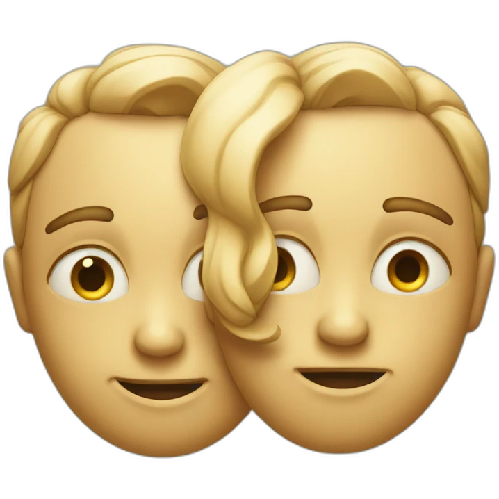 Two faces, one happy the other sad emoji