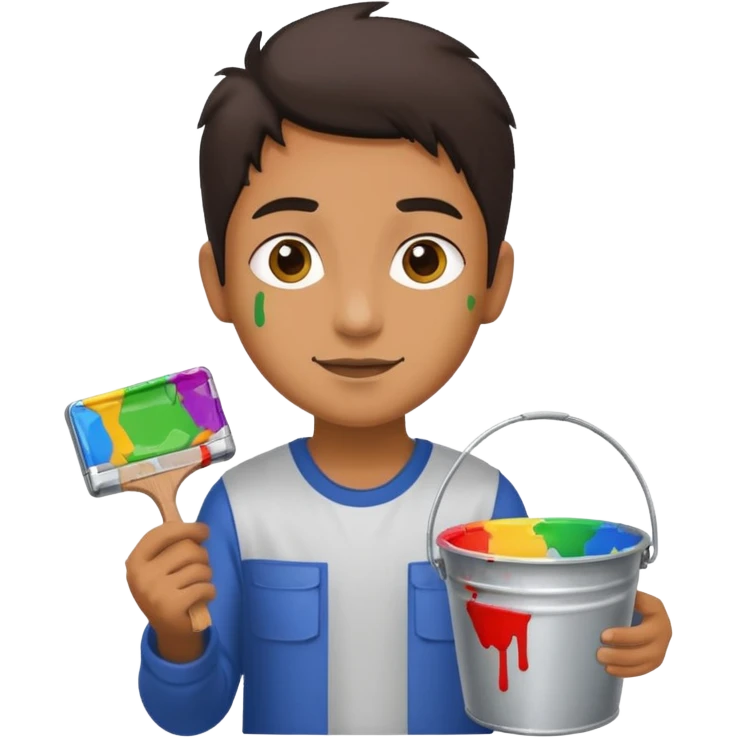 Poster Paster + bucket, Street Artist. emoji