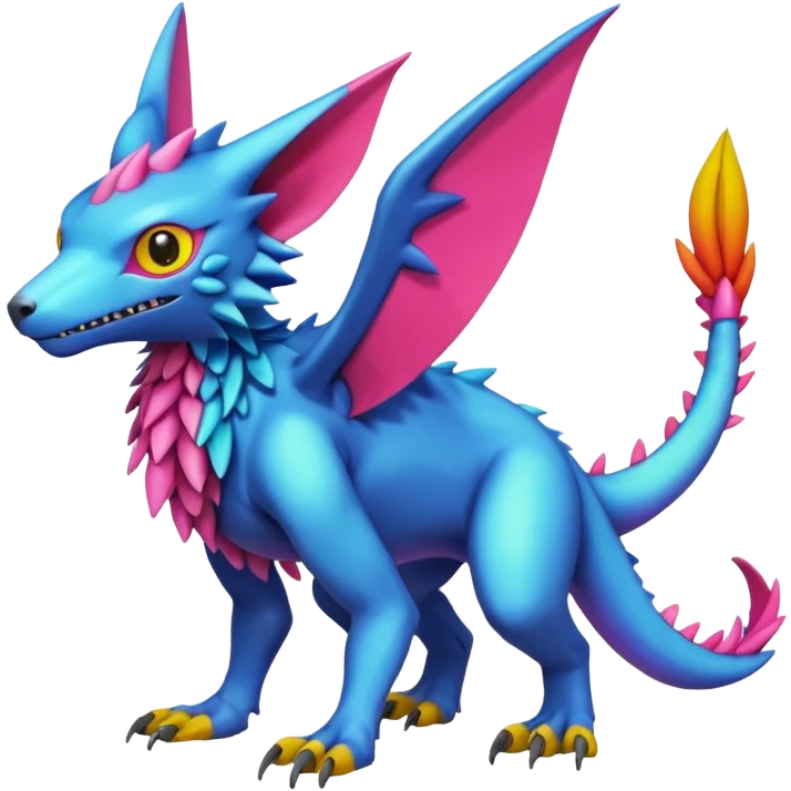  colorful modern Fakémon-Digimon-Trico-Vernid-creature (full body) emoji