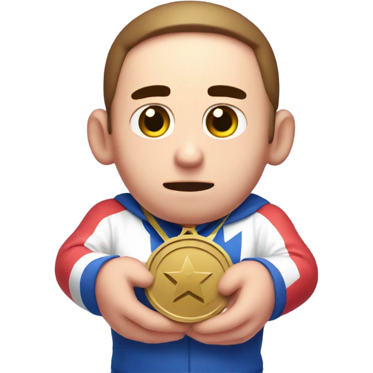 Sad Kirby holding 3rd emoji