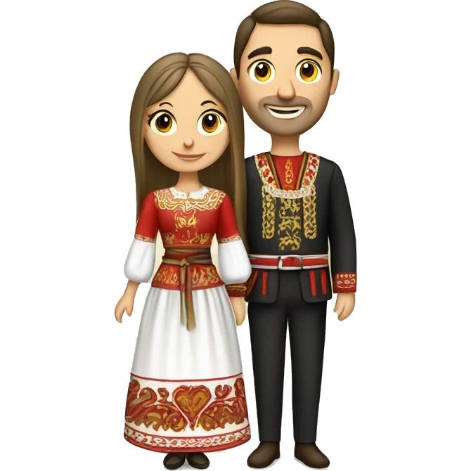 Serbian couple in traditionnal serbian attire emoji