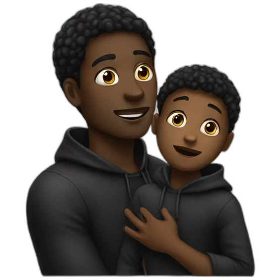 Black thief loving child emoji
