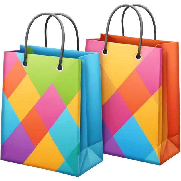 two shopping bags colors emoji