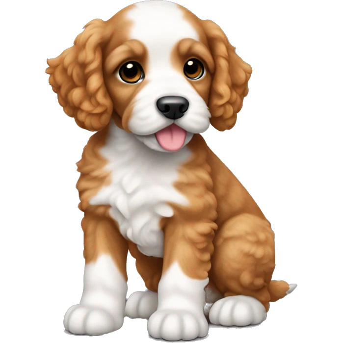 Ginger cockerpoo puppy white chest emoji