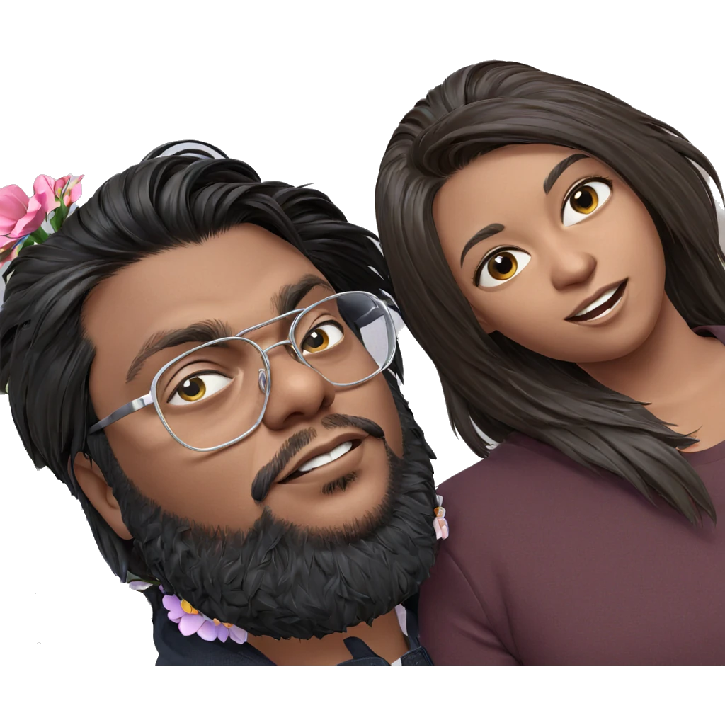 girl and boy with flowers emoji