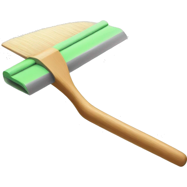 squeegee with long wooden handle emoji
