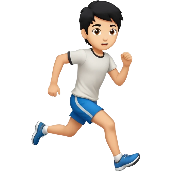 kid with black hair running emoji