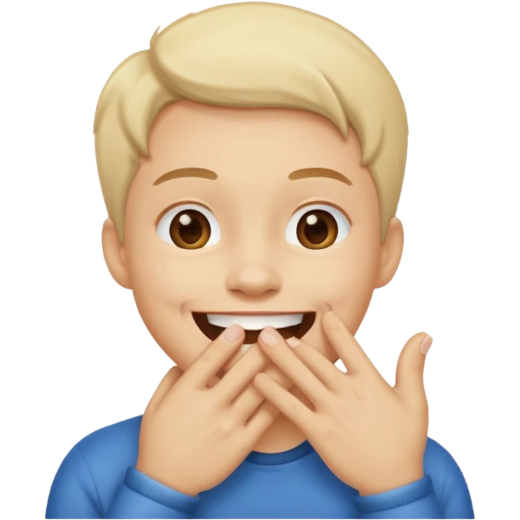 Laughing emoji with hand over mouth emoji