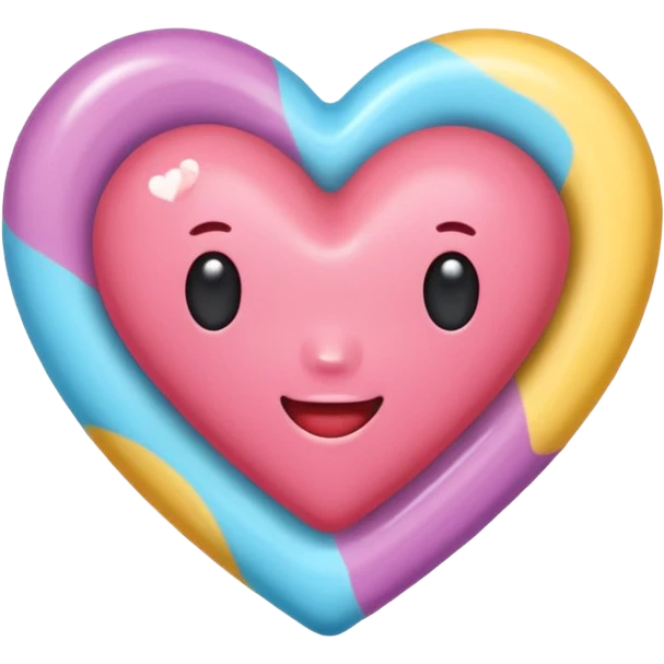 pastel heart with a candy pattern emoji