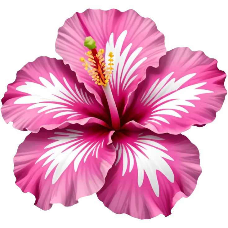 pink and white hibiscus emoji