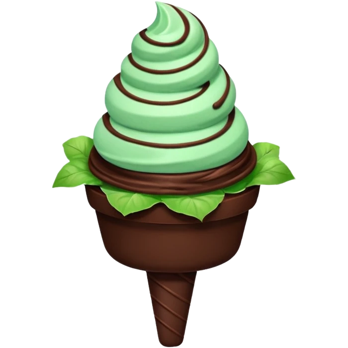 Mint chocolate sorbet with ribbon emoji