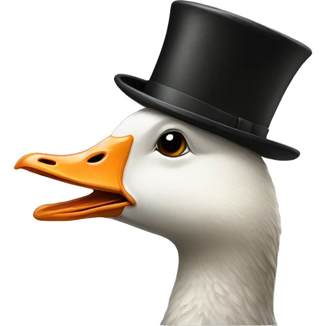 Goose with a tophat emoji