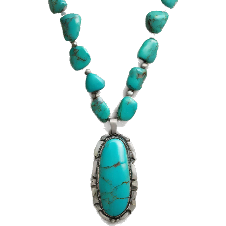 Western silver turquoise necklace  emoji