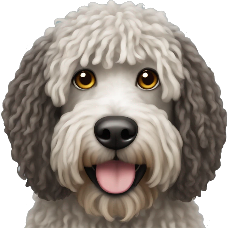 Spanish water dog with rastas emoji