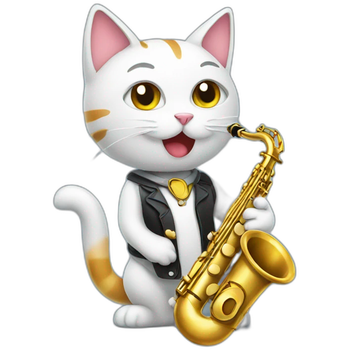 cat with a saxophone emoji