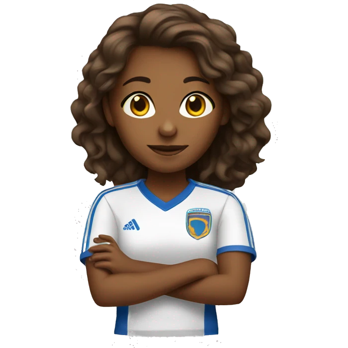 Soccer goal brown girl coach emoji