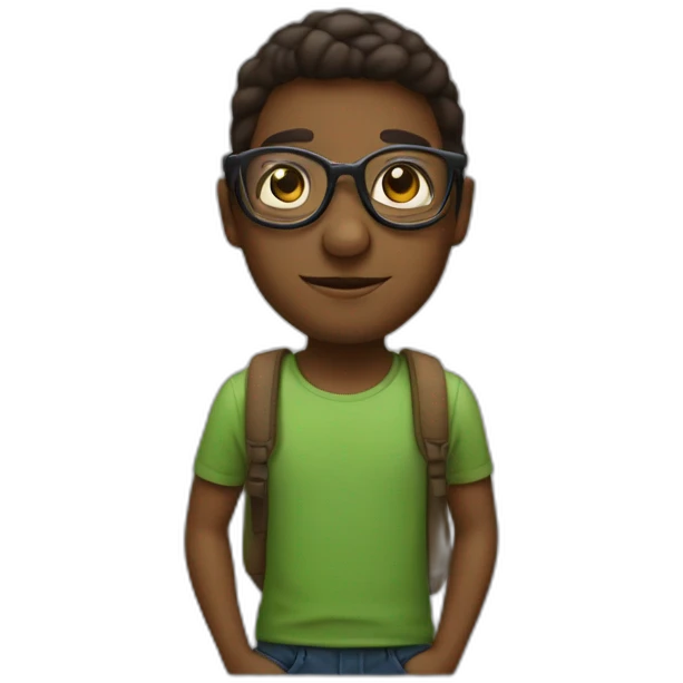 Garcon qui resemble a une tortue avec des lunettes emoji
