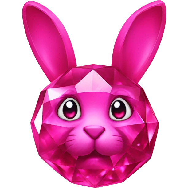 crystal pink rabbit made out of ruby-gems emoji