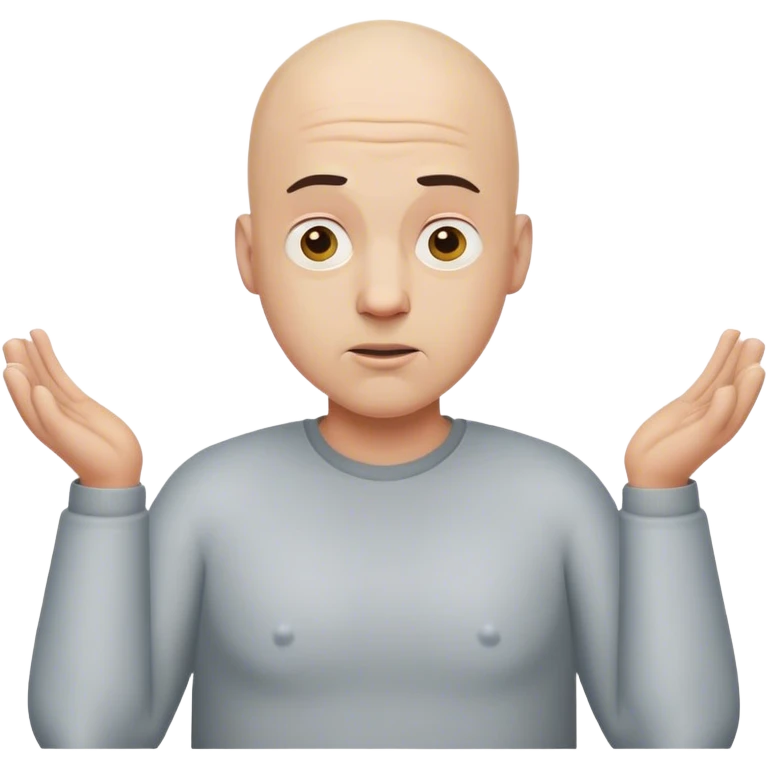 bald guy shrugging his shoulders emoji