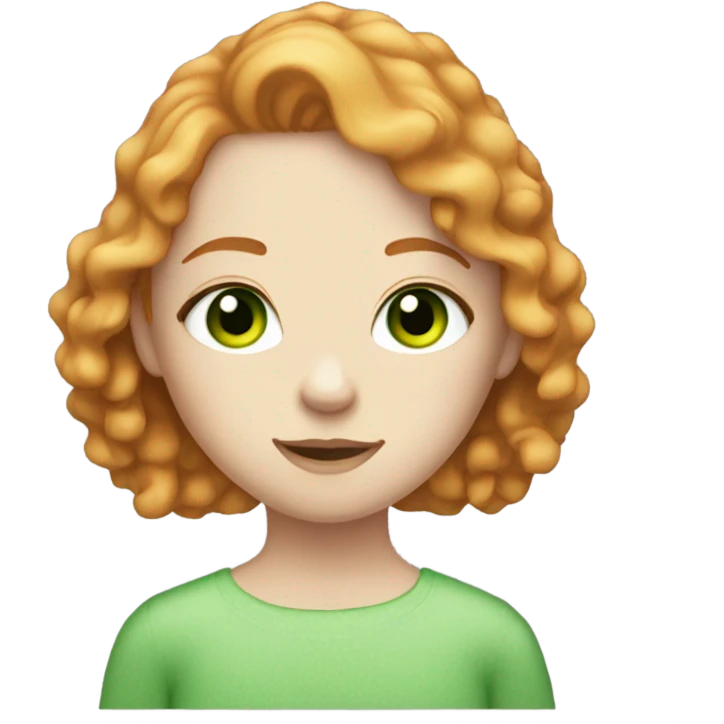 pale ginger hair girl with long eyelashes & freckles & green eyes emoji