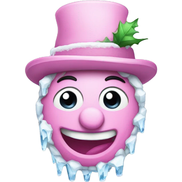 Pink icey snowman emoji