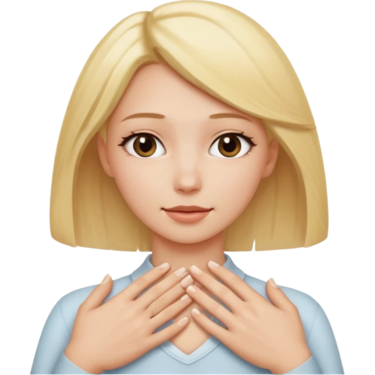 Hands grabbing blonde persons neck emoji