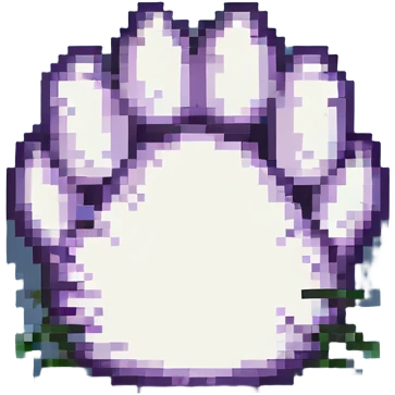 fluffy cat paw, small and cute, 8-bit style emoji