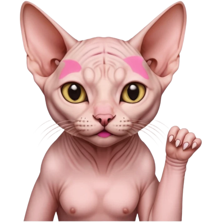 Sphynx cat nose picking emoji