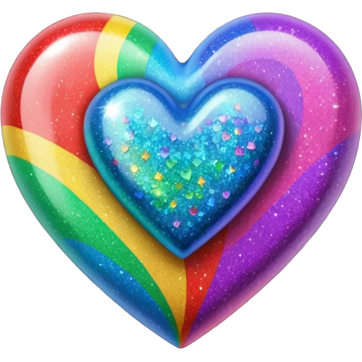 heart with rainbow glitter emoji